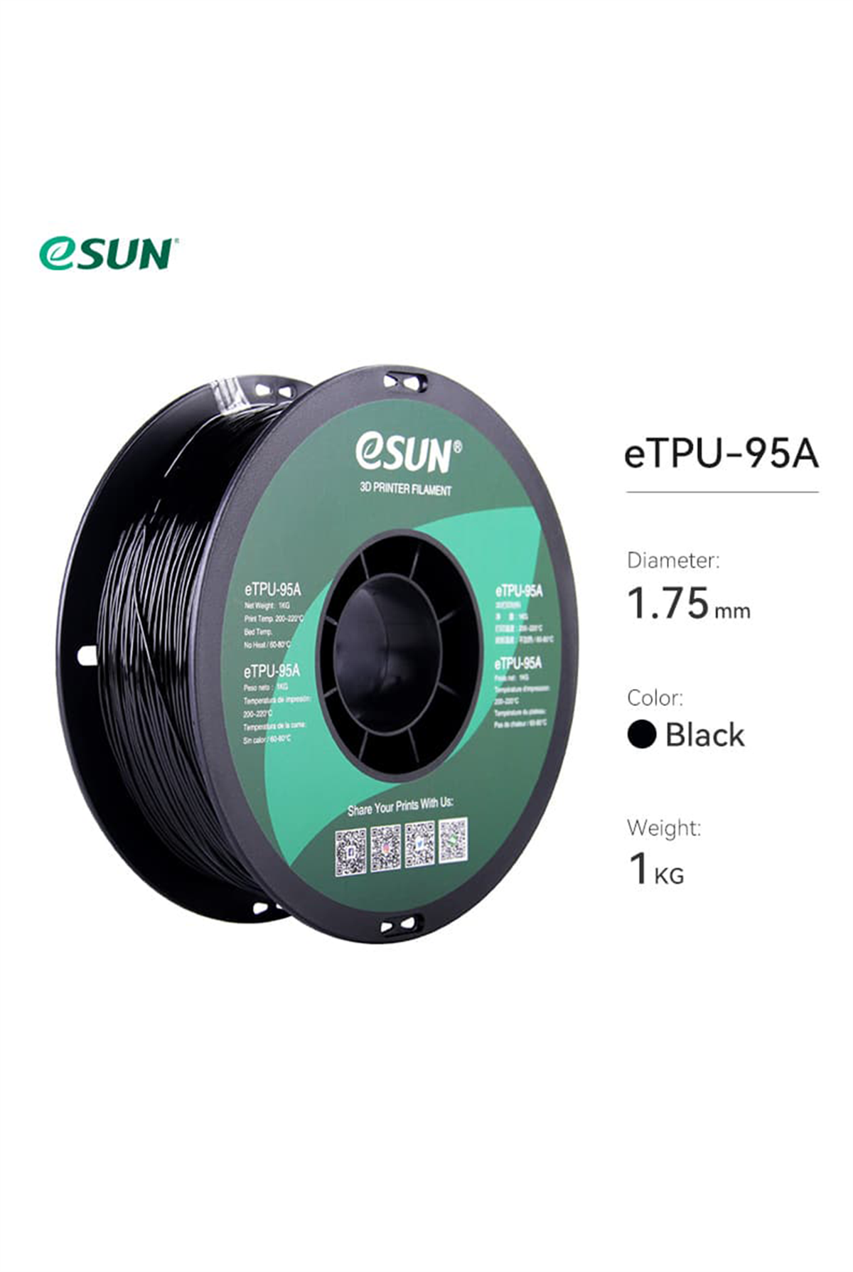 Esun%20eTPU-95A%20Filament%20Siyah