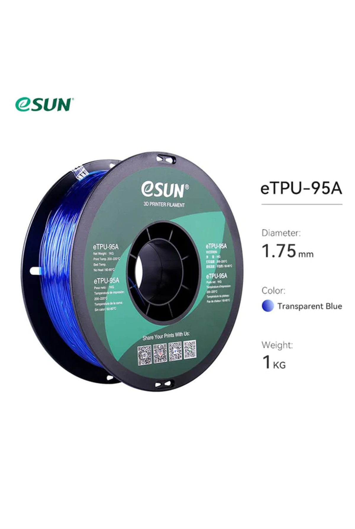 Esun%20eTPU-95A%20Filament%20Transparan%20Mavi