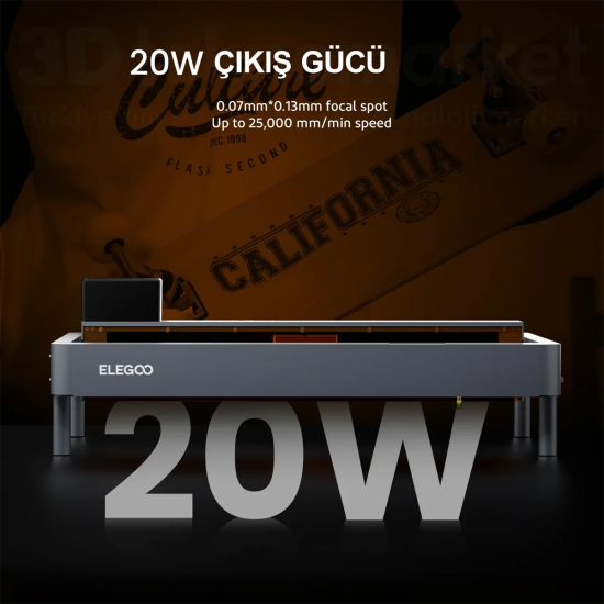 ELEGOO Phecda 20 Watt Lazer Gravür Ve Kesici